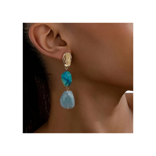 Load image into Gallery viewer, Sunny Hazel Aggie Blue Acrylic Statement Earrings
