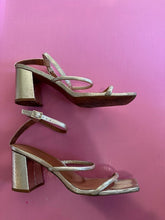 Load image into Gallery viewer, Pre-Loved ASOS Gold Sandals Size AU10-11
