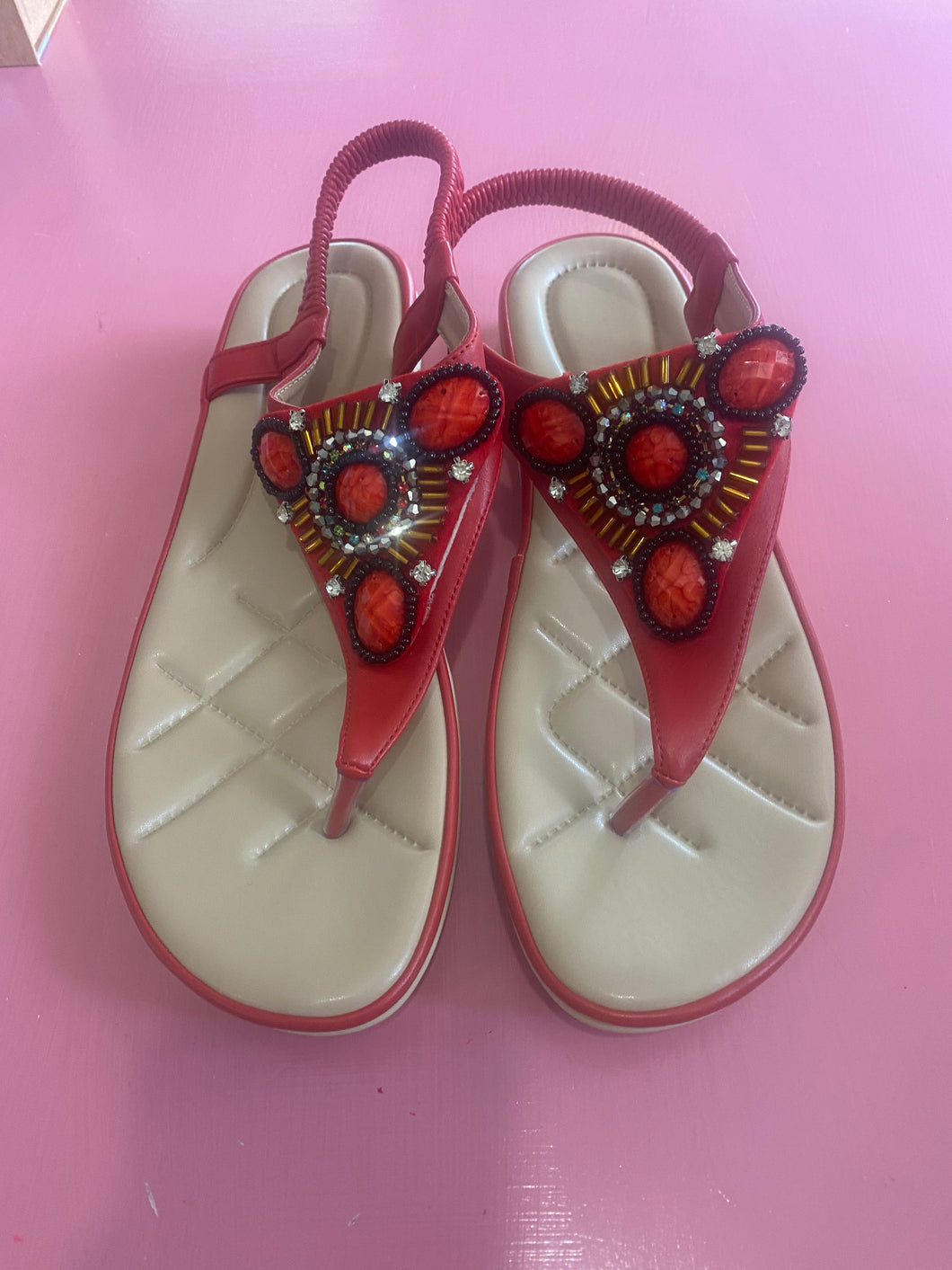 Pre-Loved Red Thong Sandal Size 43